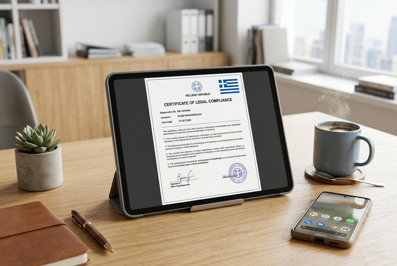 Σύμβολα ασφάλειας και νομιμότητας για online καζίνο στην Ελλάδα.